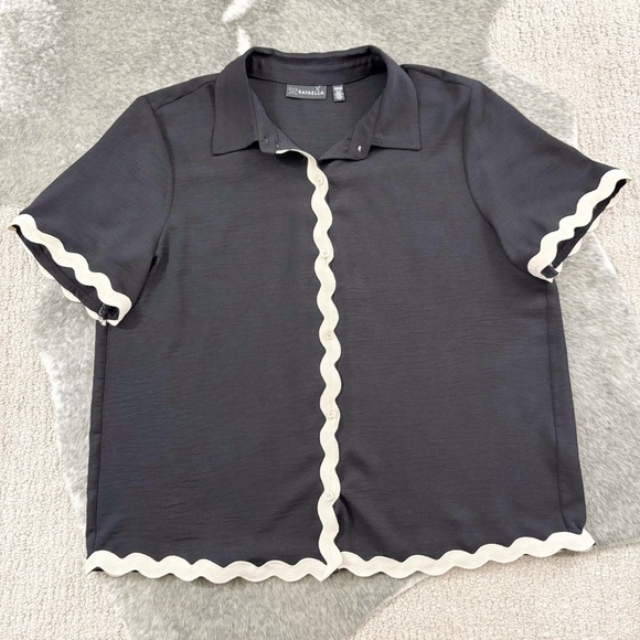 Rick Rack Button Down Blouse Medium - Picture 4 of 10